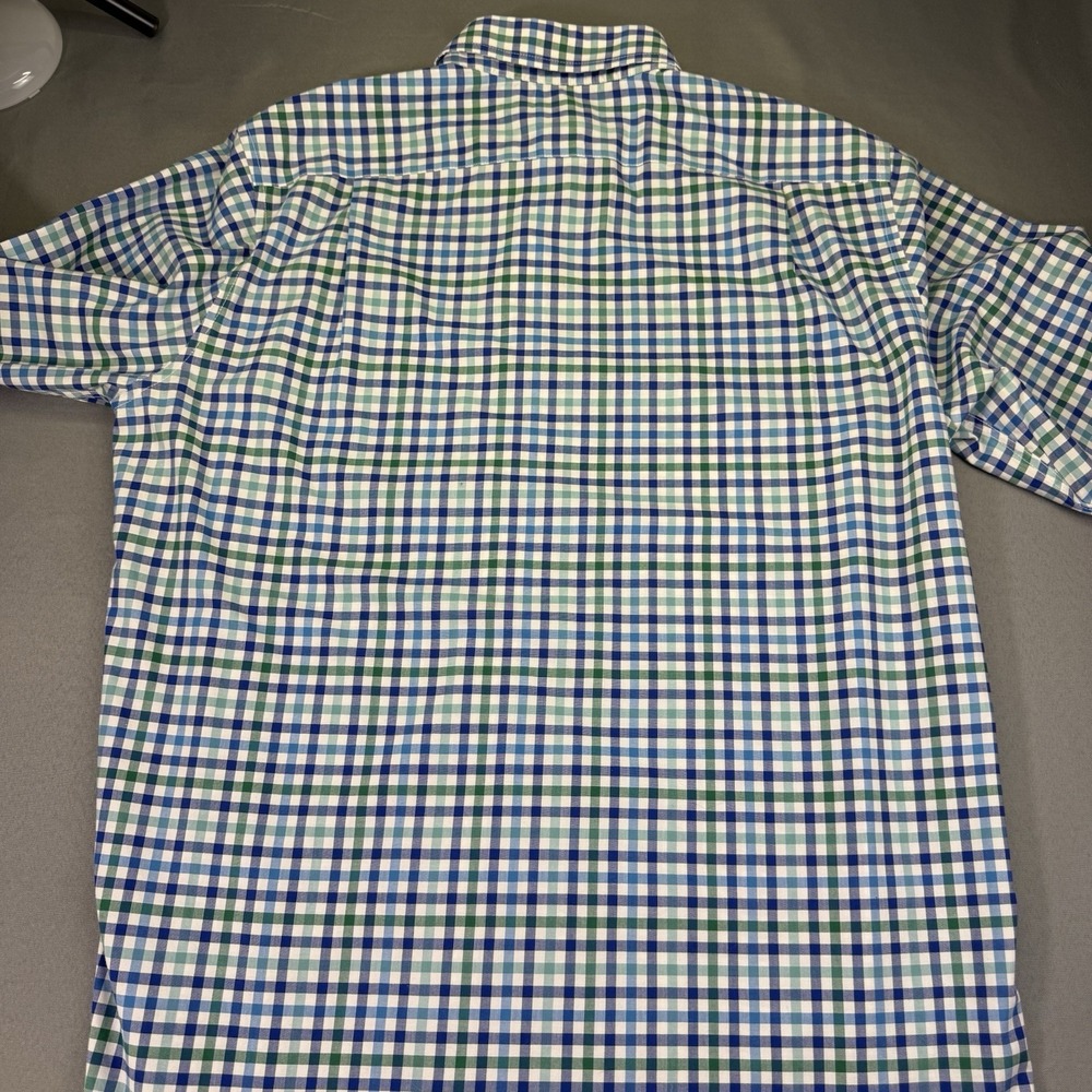 LL Bean Shirt Mens M Tall Blue Plaid Check Traditional Fit Casual Outdoor Preppy - Picture 5 of 9